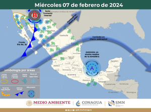 Traer&aacute;n frente fr&iacute;o 33 y Sexta Tormenta Invernal vientos fuertes y lluvias, nieve y aguanieve