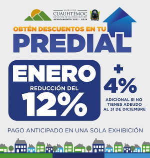 Invita Presidencia Municipal a aprovechar descuento en predial