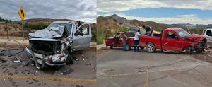 Choque frontal en la carretera a Cuauht&eacute;moc, dos lesionados