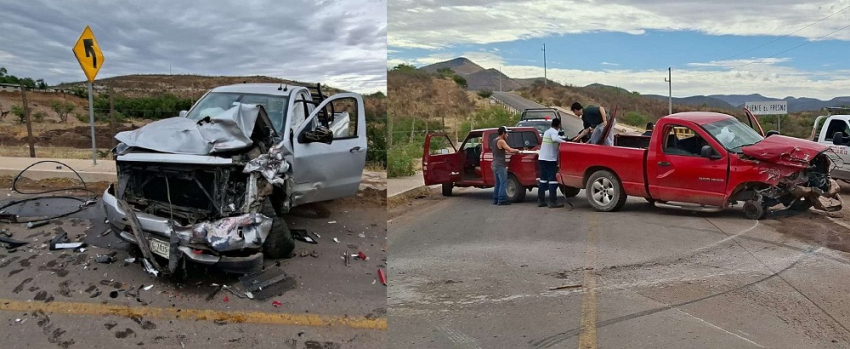 Choque frontal en la carretera a Cuauhtémoc, dos lesionados