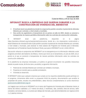 Buscan a empresas que quieran sumarse a construcci&oacute;n de viviendas Bienestar