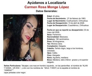 Buscan a Carmen Rosa Monge L&oacute;pez, desapareci&oacute; en esta ciudad