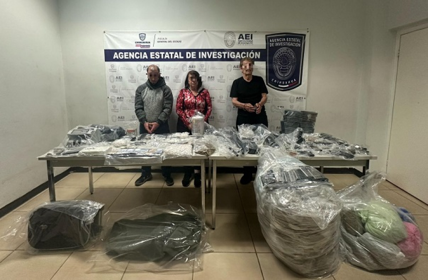 Capturan en Operativo Conjunto a pareja de adultos mayores y otro sujeto con gran cantidad de droga y arsenal en Ju&aacute;rez