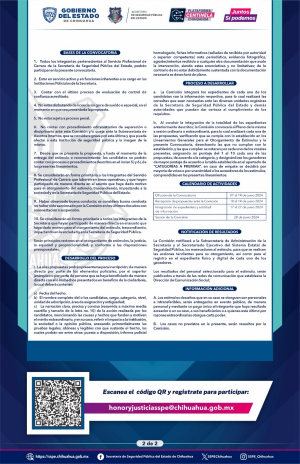 Anuncia SSPE convocatoria para Est&iacute;mulos Policiales 2024