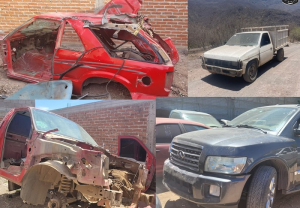 Asegura AEI cuatro veh&iacute;culos robados; dos estaban desmantelados