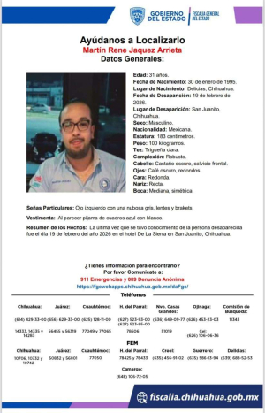 Buscan a funcionario de la fiscal&iacute;a en San Juanito
