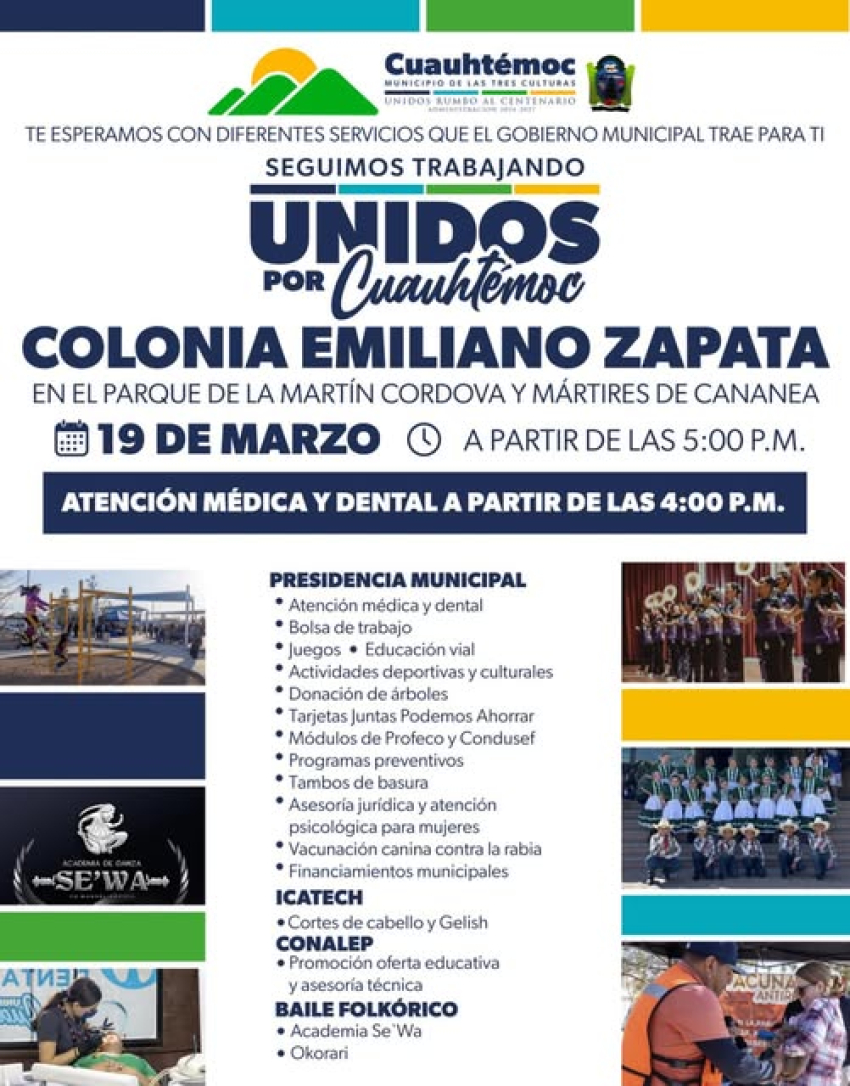 M&uacute;ltiples servicios en el programa &ldquo;Unidos por Cuauht&eacute;moc&rdquo; este jueves 19 de marzo