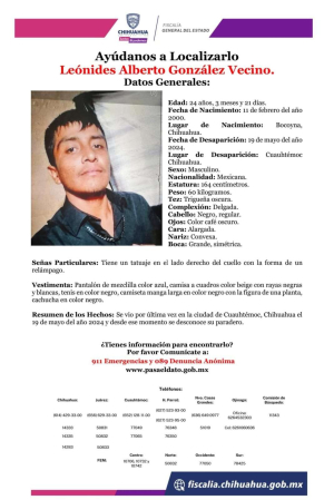 Desaparece joven, solicitan ayuda para localizarlo