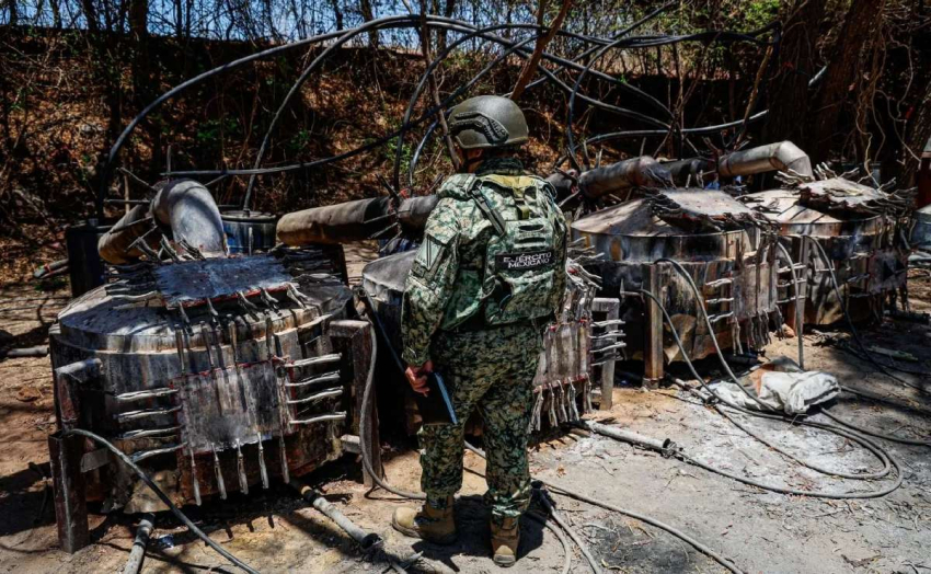 Destruyen enorme narcolaboratorio en la sierra