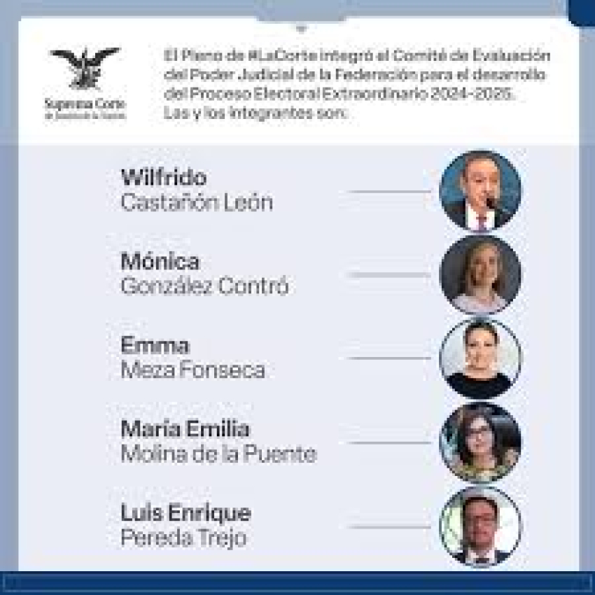 Renuncian los integrantes del Comit&eacute; de Evaluaci&oacute;n del Poder Judicial