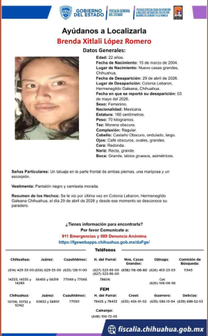Desaparece en colonia Lebaron joven de 22 a&ntilde;os