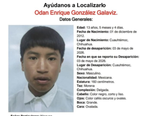 Buscan a ni&ntilde;os de 13 a&ntilde;os desaparecido en Cuauht&eacute;moc